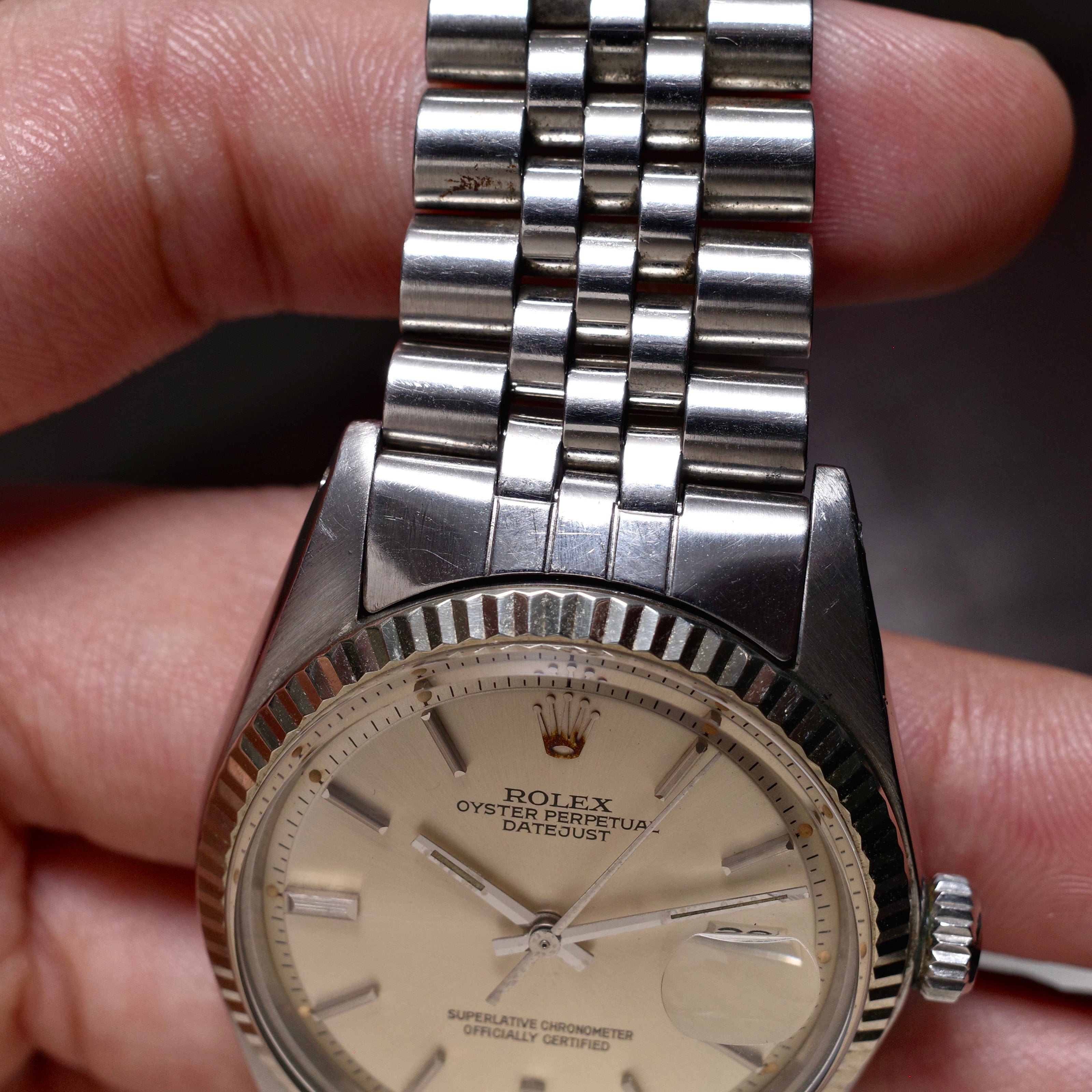Rolex Datejust 1601 White Gold Bezel