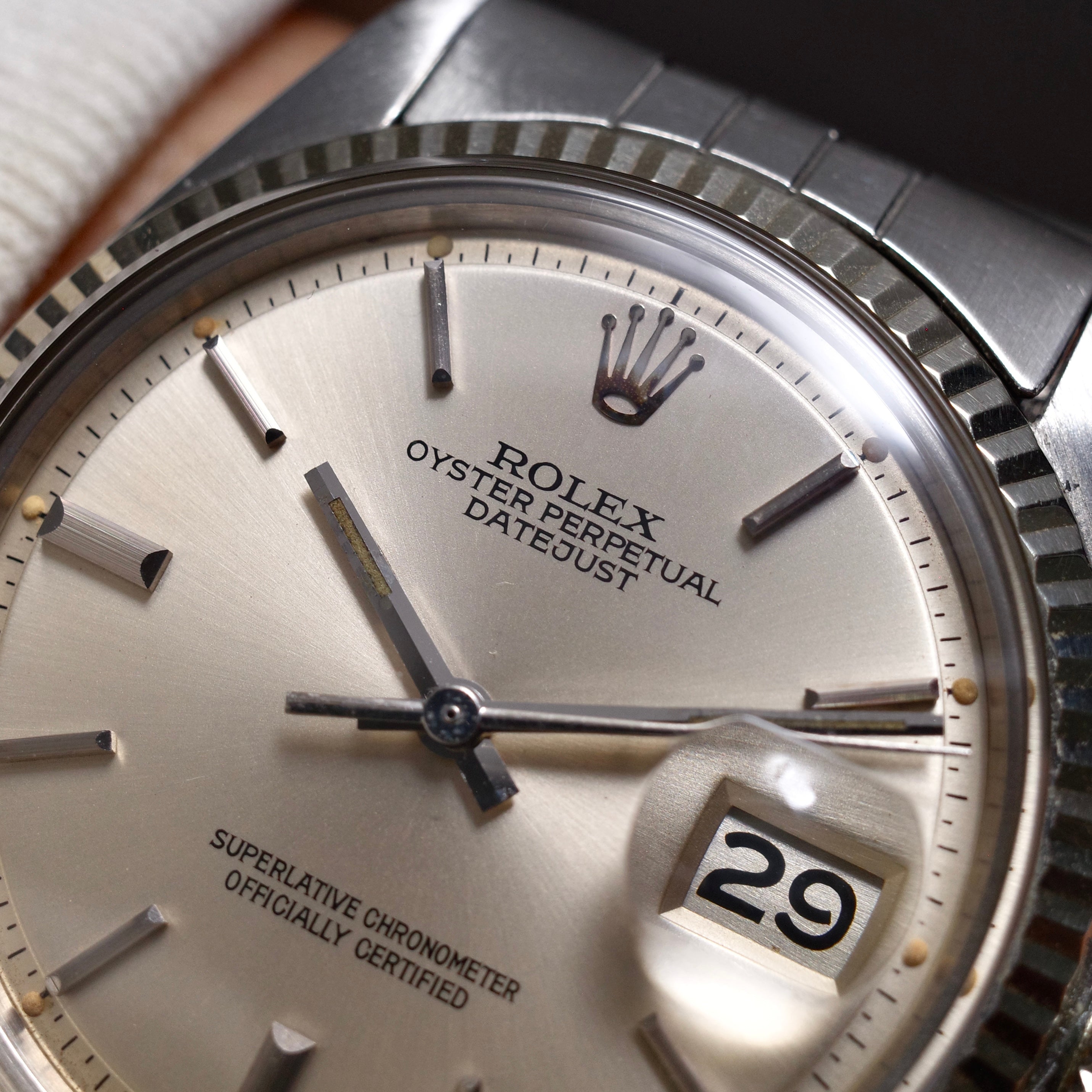 Rolex Datejust 1601 White Gold Bezel