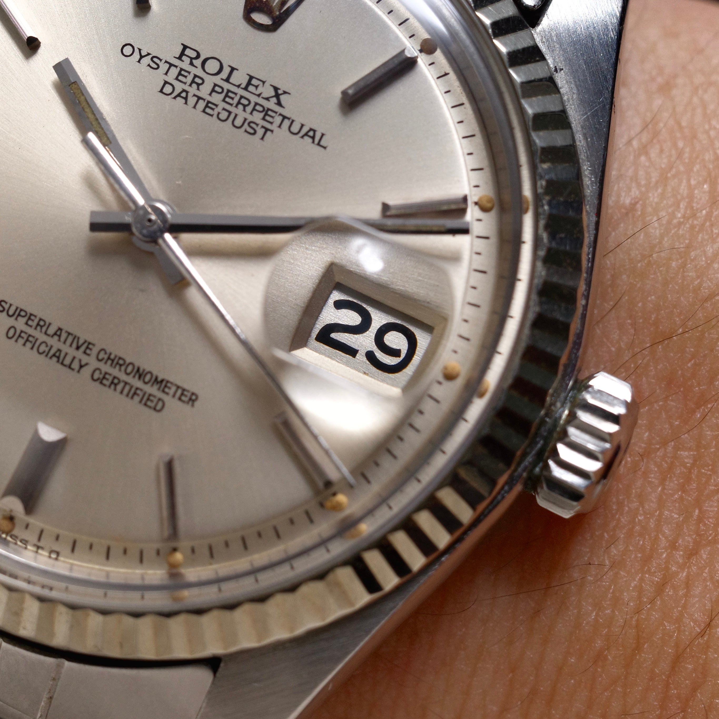 Rolex Datejust 1601 White Gold Bezel
