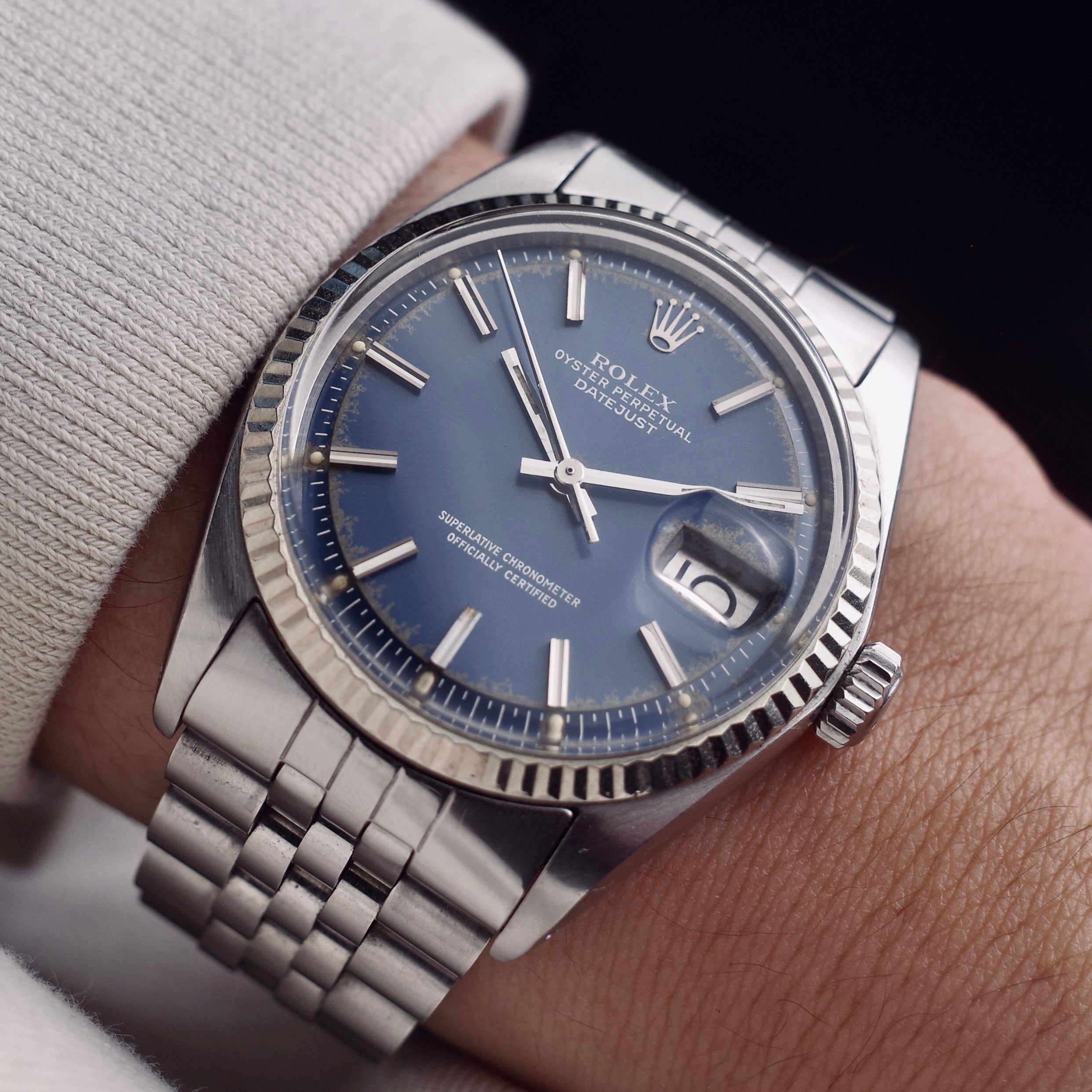Rolex Datejust 1601 Blue White Boy Dial