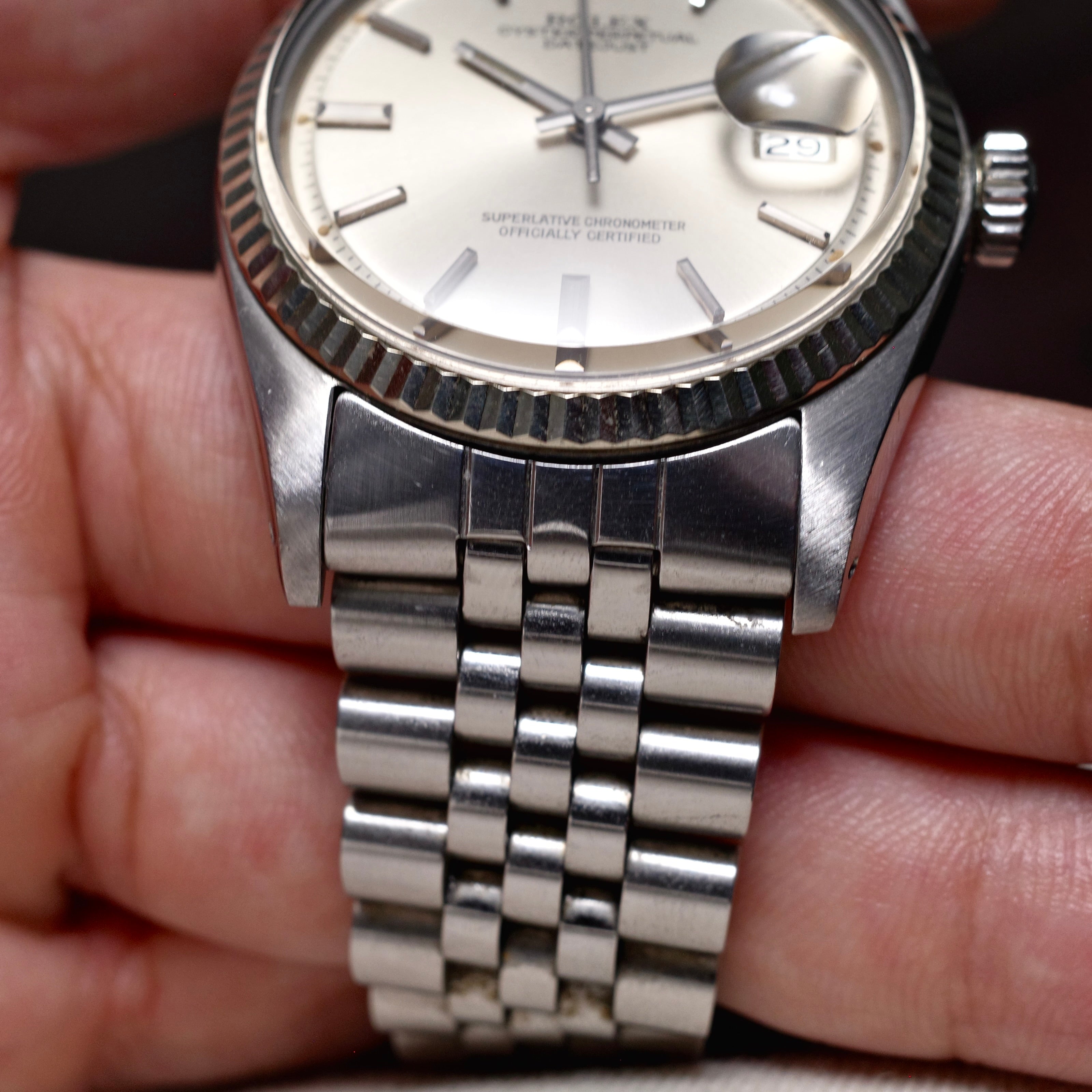Rolex Datejust 1601 White Gold Bezel