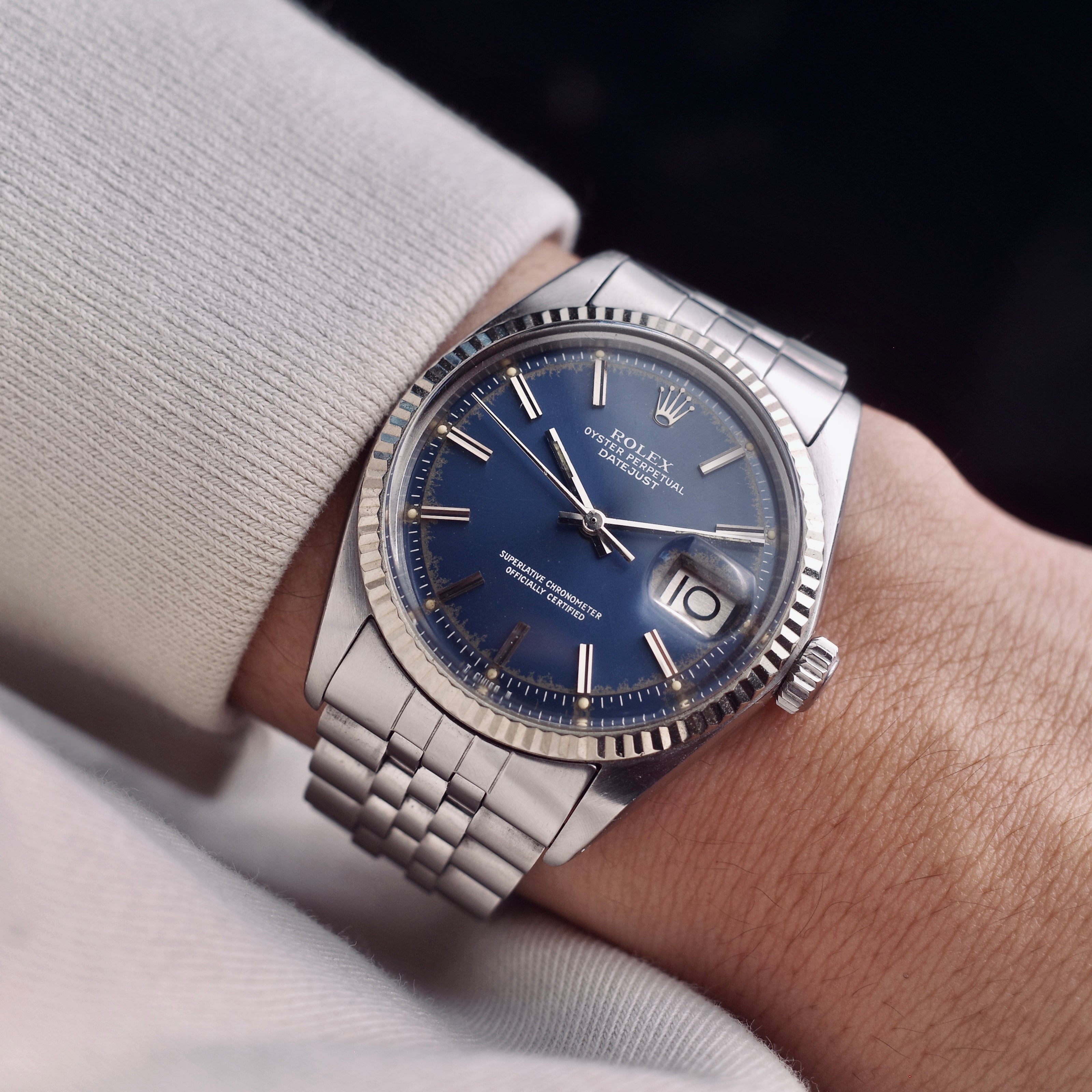 Rolex Datejust 1601 Blue White Boy Dial