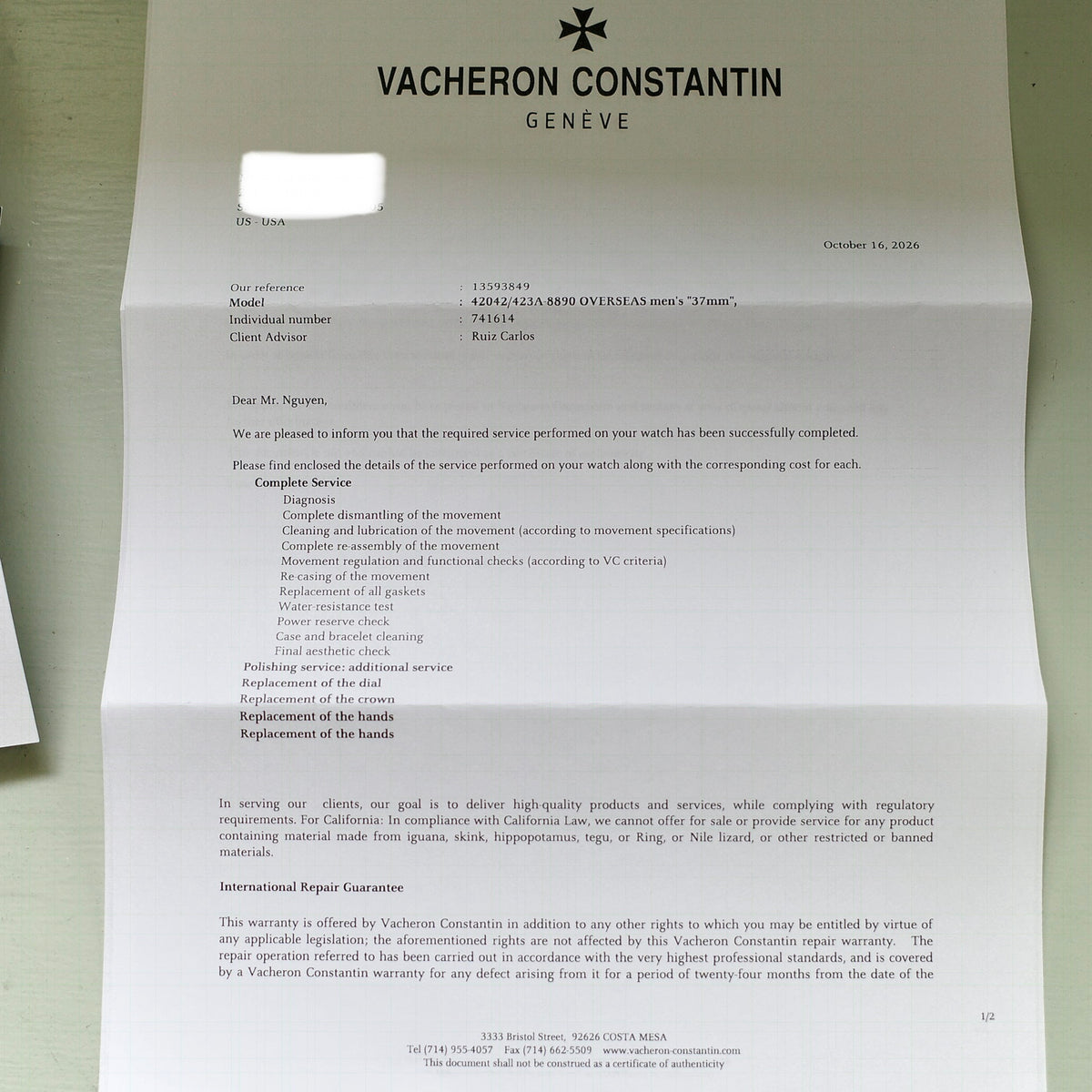 Vacheron Constantin Overseas 42042/423A-8890